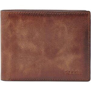 Leather RFID-Blocking Bifold with Flip ID Wallet, Brown, (Model: ML3681200)